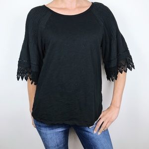 ERI + ALI (Anthro) lace sleeved top